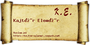 Kajtár Elemér névjegykártya